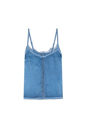 Oltre, TOP EFFETTO DELAVÉ - Top - azzurro