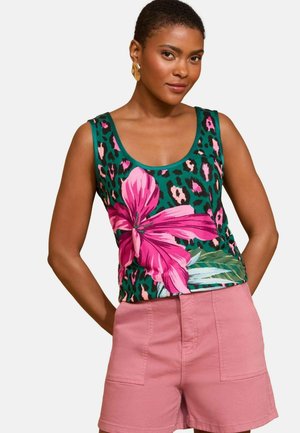 Love & Roses Débardeur - khaki animal tropical print