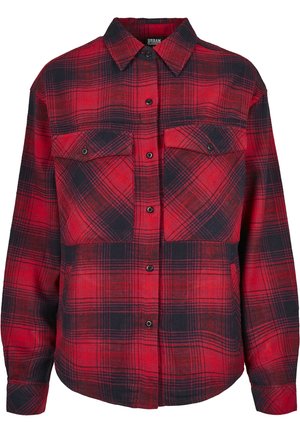 LADIES CHECK OVERSHIRT - Užsagstoma palaidinė - darkblue/red