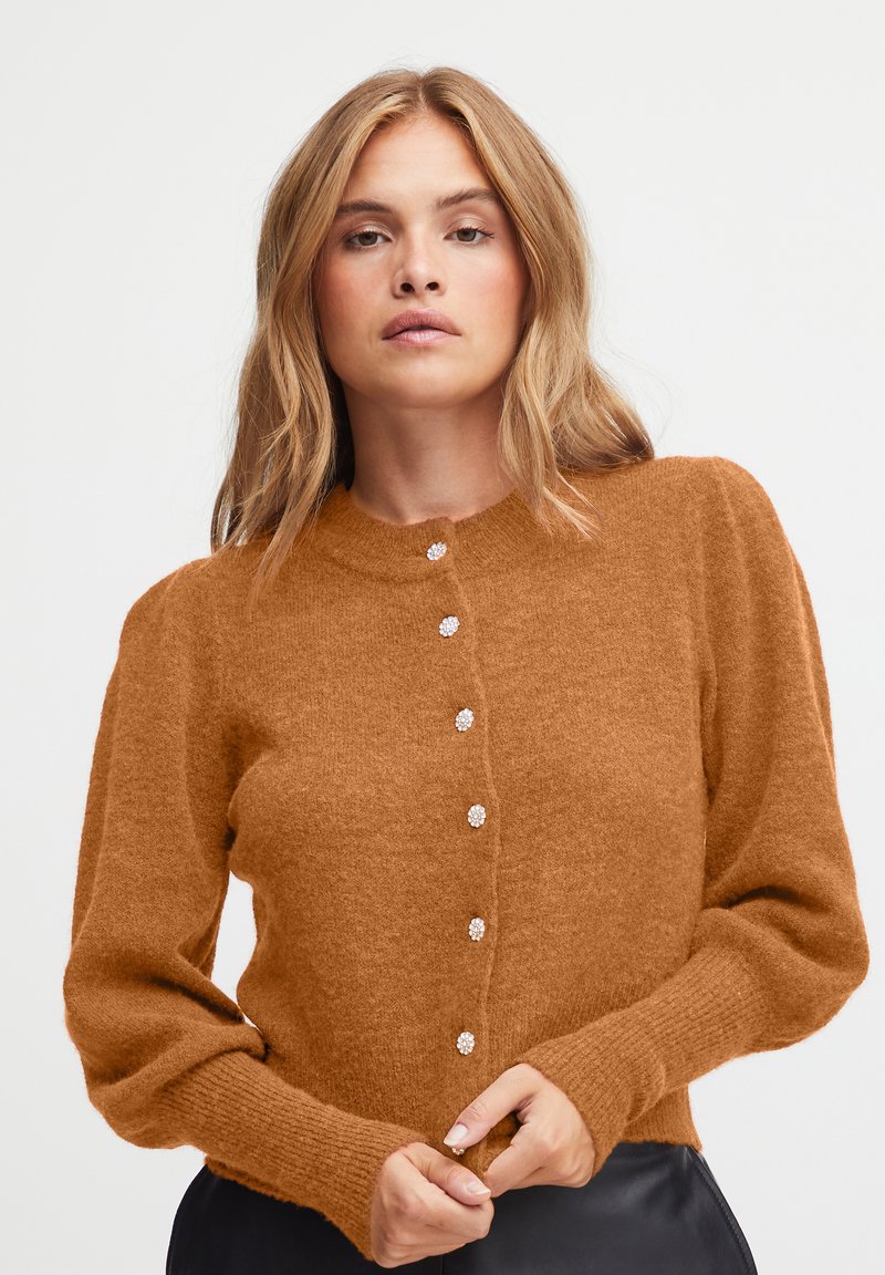 PULZ - ASTRID LS  - Strickjacke - tobacco brown, Vergrößern