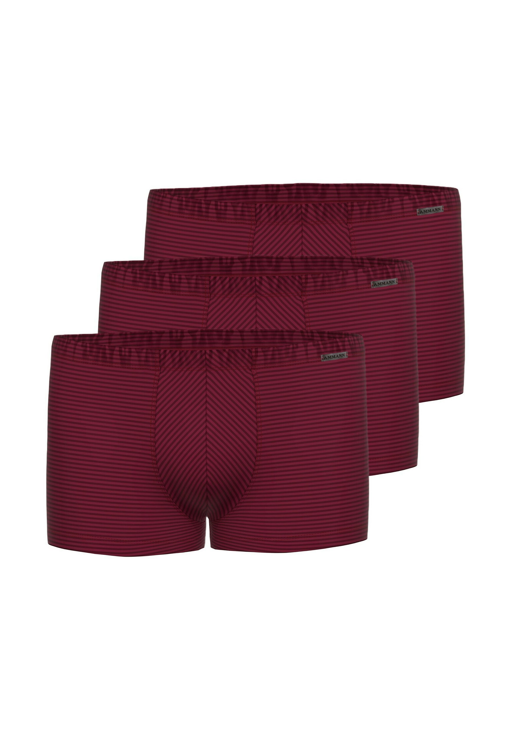 AMMANN 3ER PACK RETRO Boxers bordeaux/rouge foncé