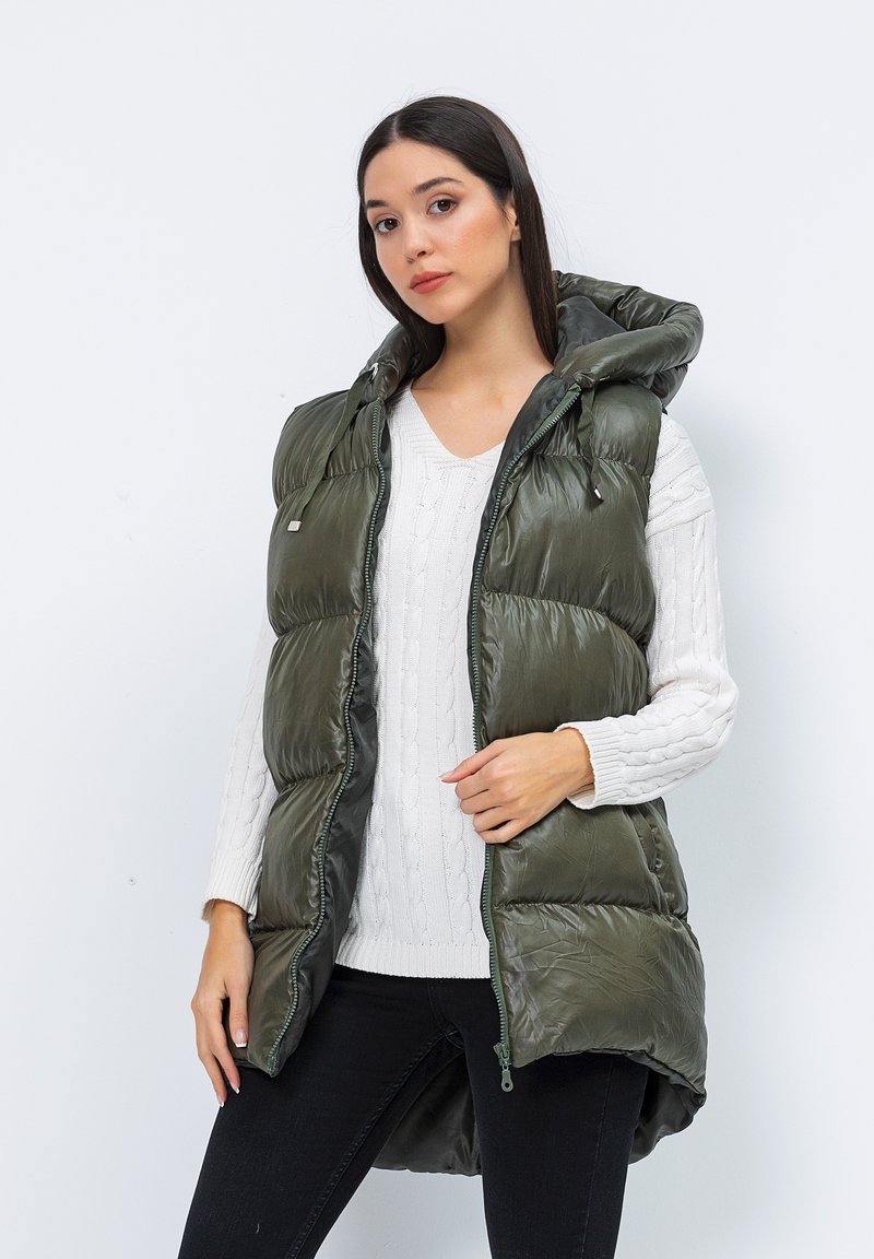 Damen Leichte Jacken | Edoardo Caravella Weste green/khaki - GD83501 Damen Leichte Jacken | Edoardo Caravella Weste green/khaki - GD83501