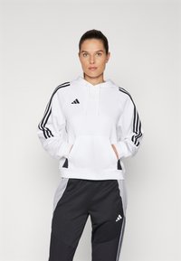 adidas Performance - TIRO HOODIE  - Džemperis su gobtuvu - white/black Miniatiūros vaizdas 1