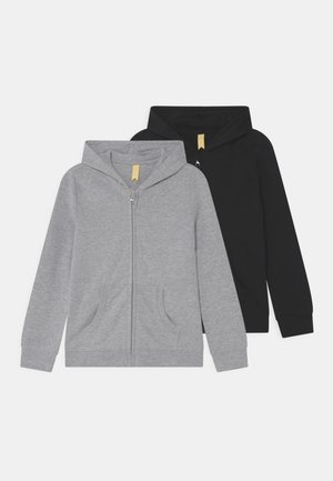 HOODIE 2 PACK - Sudadera con cremallera - black/light grey