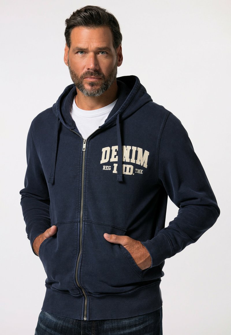 JP1880 - KAPUZE VINTAGE LOOK - Zip-up sweatshirt - navy blue, Enlarge