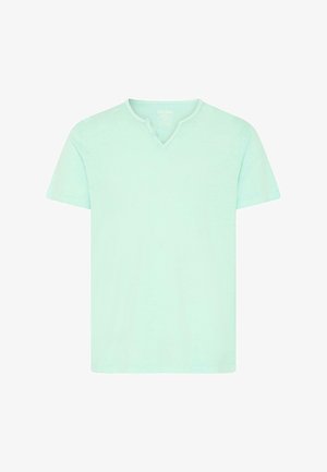 Blend, BHASTON SPLIT NECK - Basic T-shirt - opal blue