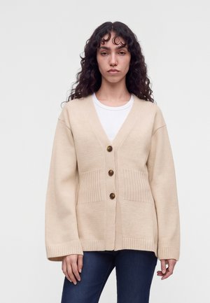 VIVERE, MARYAM WAIST CARDIGAN - Gilet - beige