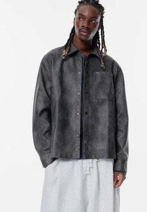 EFFECT WITH WASHED FINISH - Jachetă din imitație de piele - dark grey