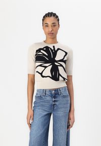 DKNY GRAFFITI FLORAL  - Neule - light city khaki/black