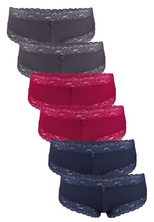 6 PACK LEICHTE HIPSTER MIT SPITZE UND SCHLEIFE - Pants - blau/rot/grau