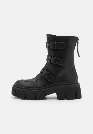 Even&Odd, Bottines de cowboy / motard - black