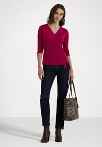 Lauren Ralph Lauren JAINAB MID SLEEVE - Μπλούζα με μακριά μανίκια - fuchsia berry