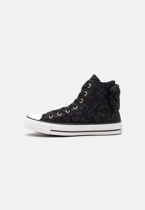 Converse, CHUCK TAYLOR ALL STAR BOWS AND LACE UNISEX - Високи маратонки - black/metallic light gold-coloured
