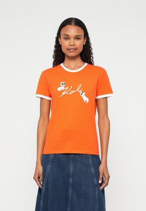 IKON SIGNATURE CHOUPETTE TEE - Majica kratkih rukava s printom - tangerine tango