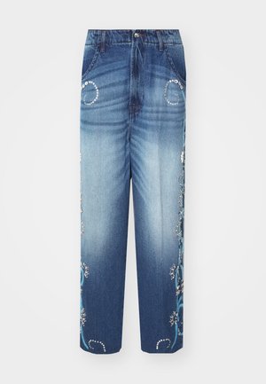 BLUEMARBLE BAGGY PANTS IN EMBROIDERED  - Relaxed fit jeans - stonewash blue