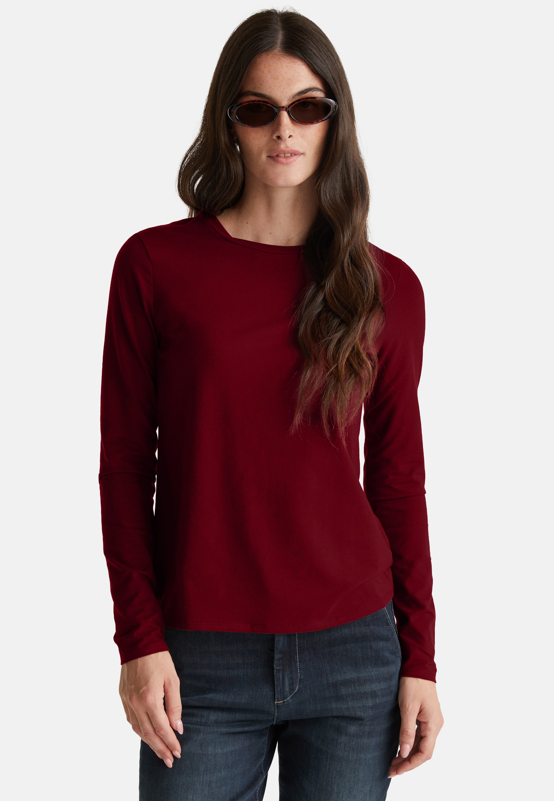 Sweat-Shirt United Colors Of Benetton - Col Rond Manches Longues 100% Coton Femme