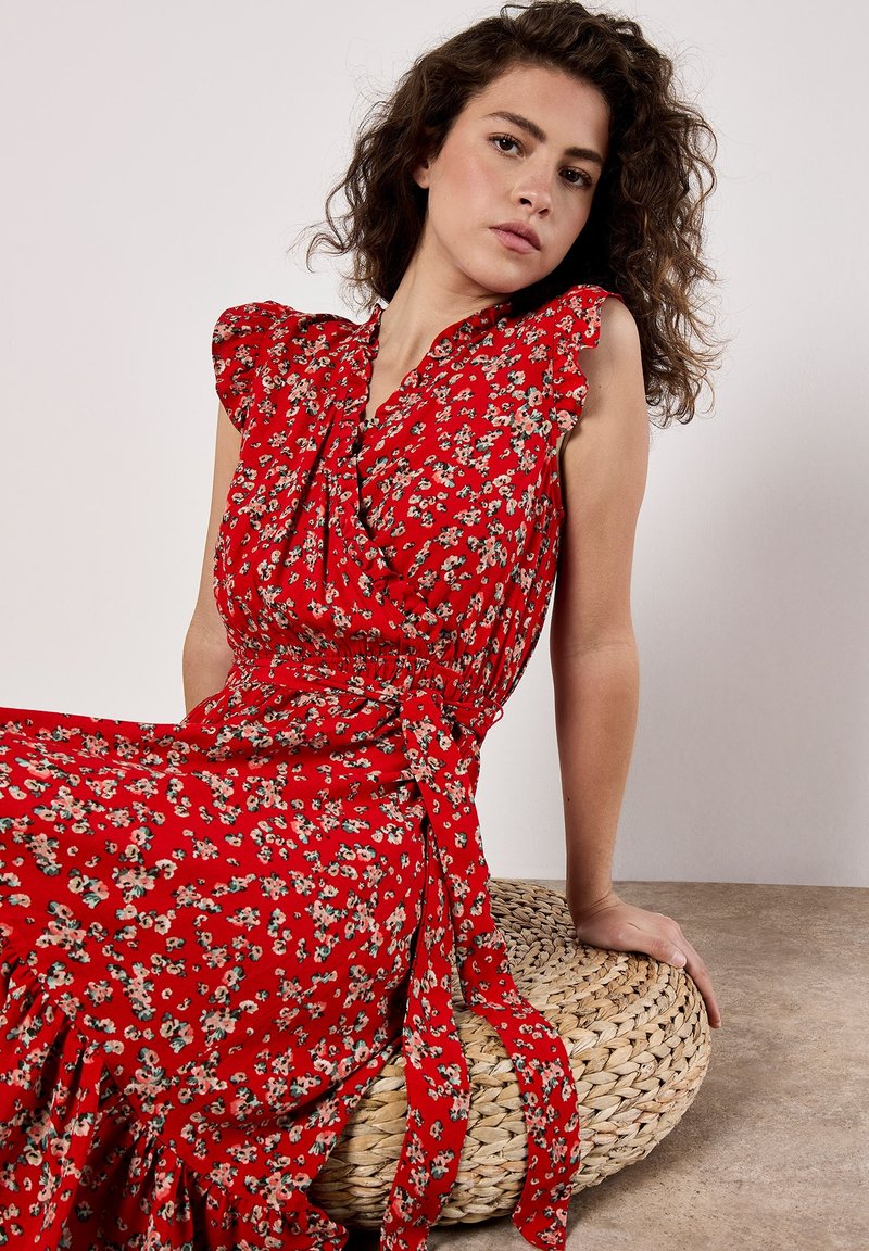 strapless open back dress Red Floral Satin Prom Dresses Sweetheart Neck Formal Gown 22055 Custom Colors / US2