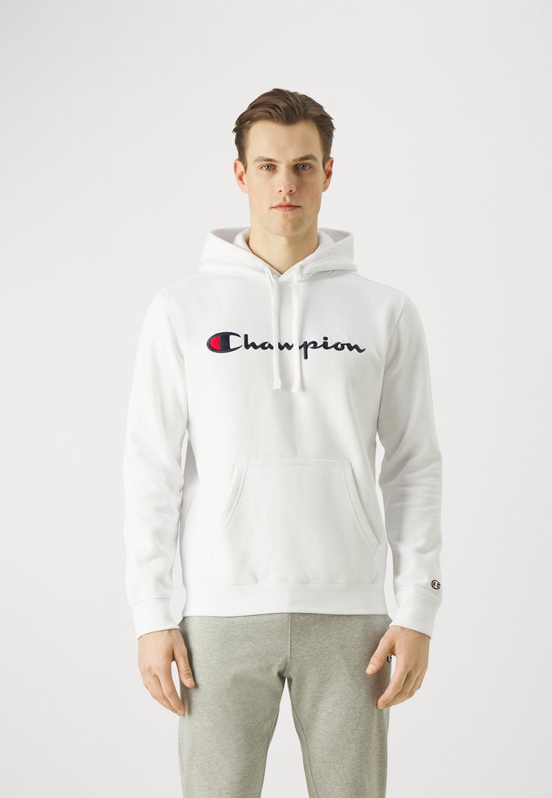 Champion ICONS HOODED LARGE LOGO - Jersey con capucha - white
