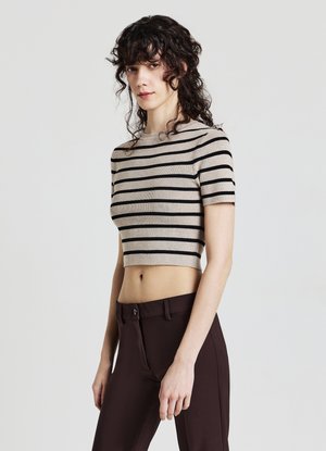 A RIGHE - T-shirt imprimé - var sabbia melange