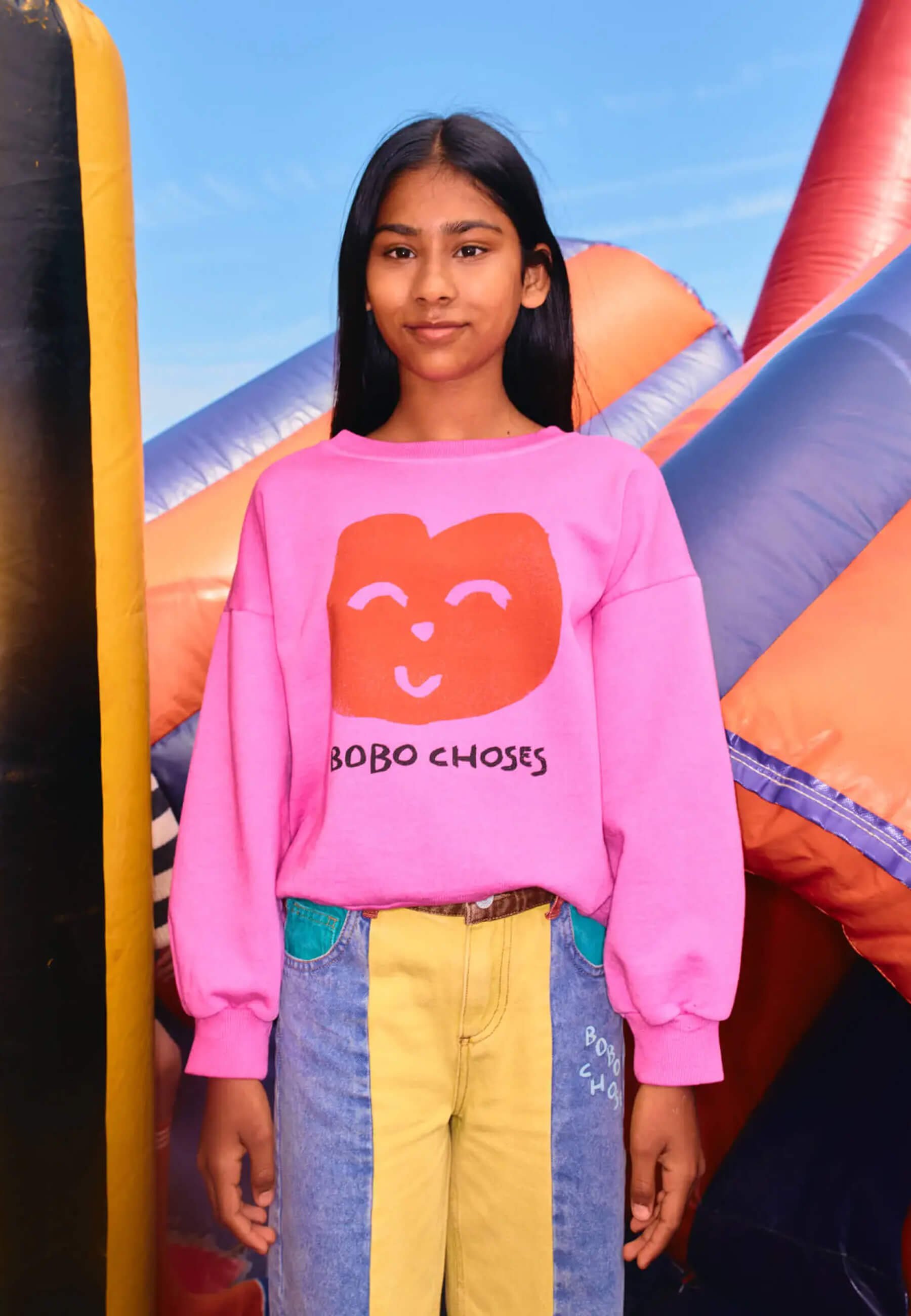 Bobo Choses JOYFUL FACE - Sweatshirt - fuchsia/light pink - Zalando