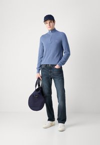 GANT HALFZIP - Pulover - denim blue melange