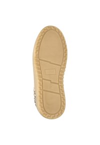 Rubberen zool met een gestructureerd profiel, beige van kleur, met een maatlabel "37" en een ovale vorm met subtiele rondingen langs de randen.