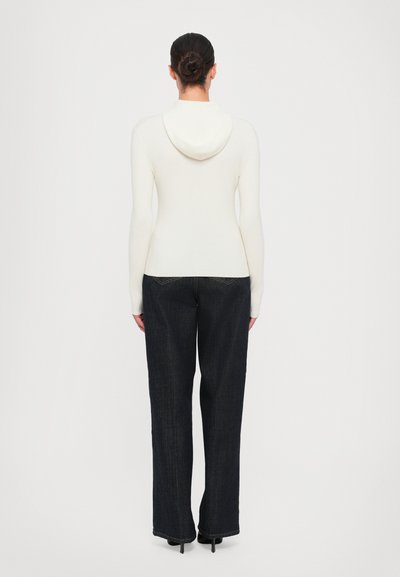 Victoria Beckham PIPING DETAIL HOODED - Sudadera con cremallera - ivory