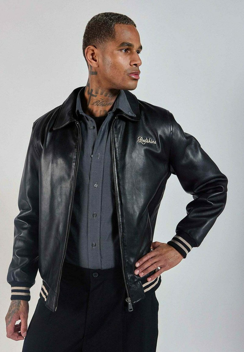 Veste En Cuir Redskins Pour Femme - Noir, Taille S, Longue, Comme Neuve