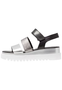 Gabor Plateausandalette - silber/stone/schwarz
