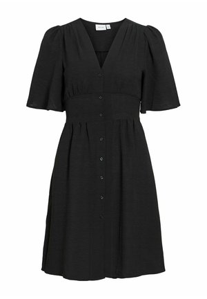 VILA, SHORT DRESS VISKOV SHORT SLEEVED - Blusenkleid - black