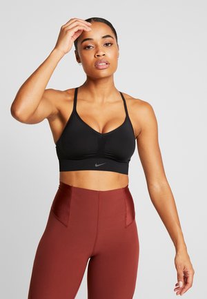 INDY SEAMLESS BRA - Sport-BH mit leichter Stützkraft - black/dark smoke grey