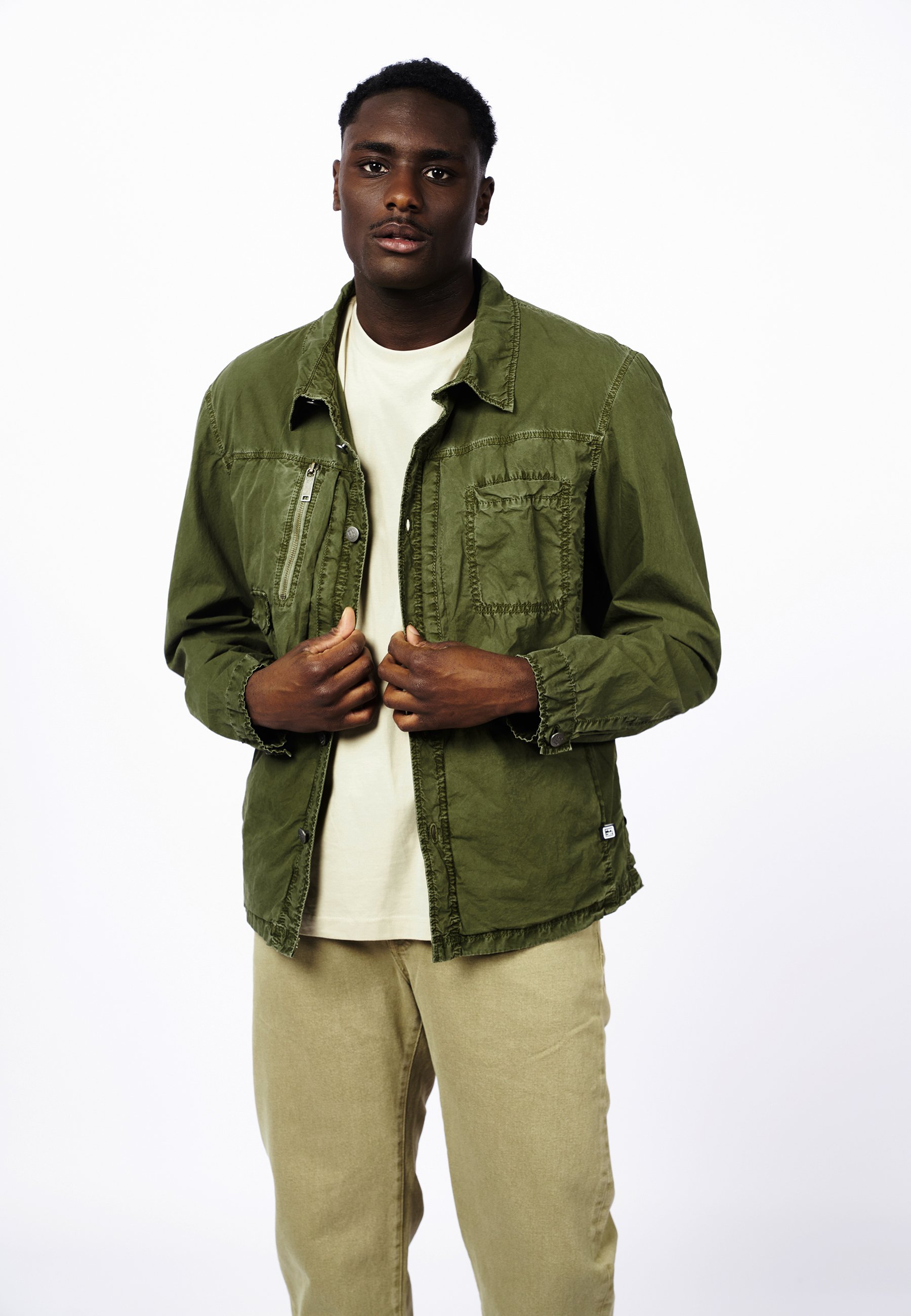 Giacca Safari Uomo Militare Leggera, Antivento, Con 5 Tasche, In Misto Cotone, Per Autunno E Attività Outdoor
