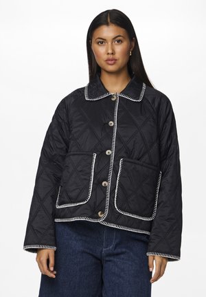Pieces NAIMA QUILTED STITCH DETAIL - Light jacket - black/cloud dancer