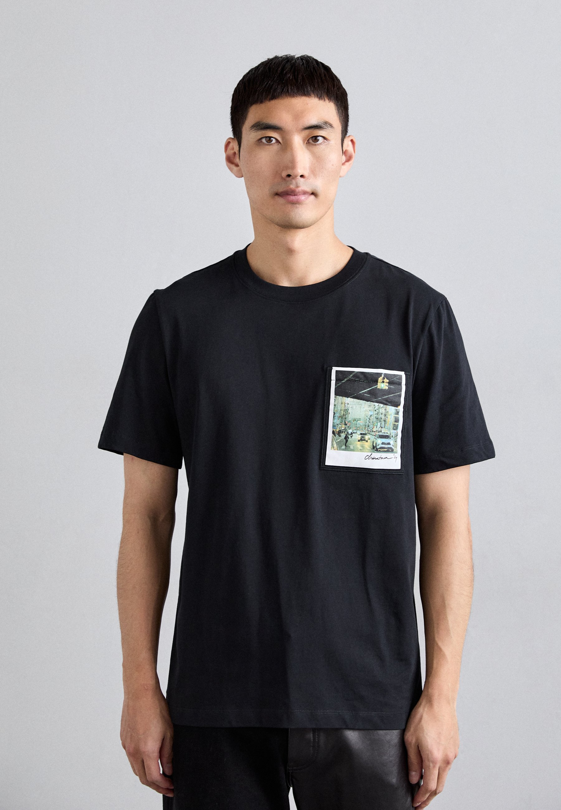 Helmut Lang POSTCARD OVERPASS - Print T-shirt - black