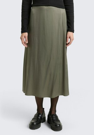 HIGH WAIST MIDI - Jupe trapèze - cloudy green