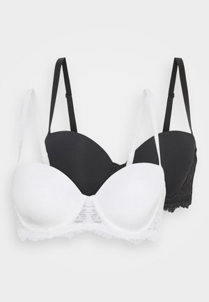 Anna Field 2 PACK - trägerloser/variabler BH - black/beige