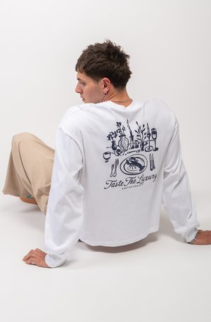 TASTE THE LUXURY UNISEX - Bluză de molton - white