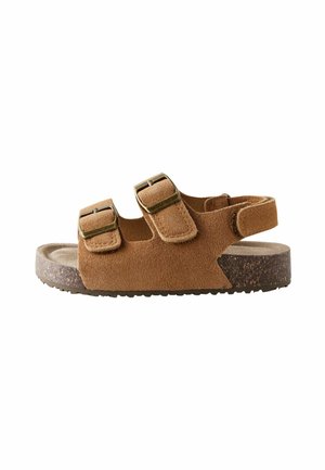 STANDARD FIT DOUBLE BUCKLE CUSHIONED FOOTBED - Lær-at-gå-sko - tan brown