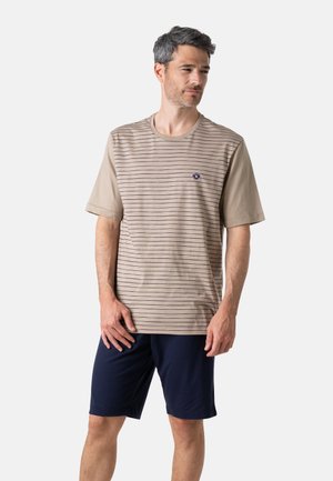FAIT EN FRANCE SET - Pyjama - beige rayé/marine marine