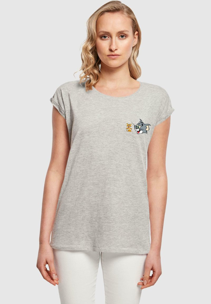 ABSOLUTE CULT TOM AND JERRY-CLASSIC HEADS  - T-shirts med print - heather grey