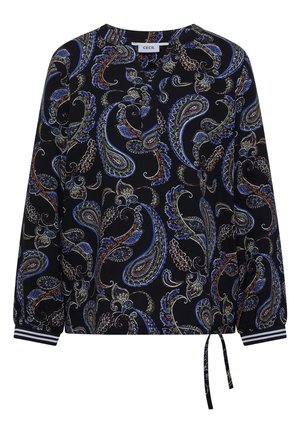 Cecil, LANGARM BLUSE MIT SPLIT NECK UND PRINT - Blusa - urban dark blue