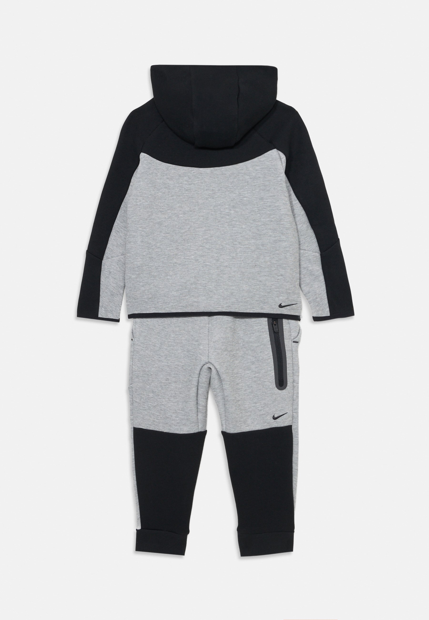 black and grey tech fleece tracksuit