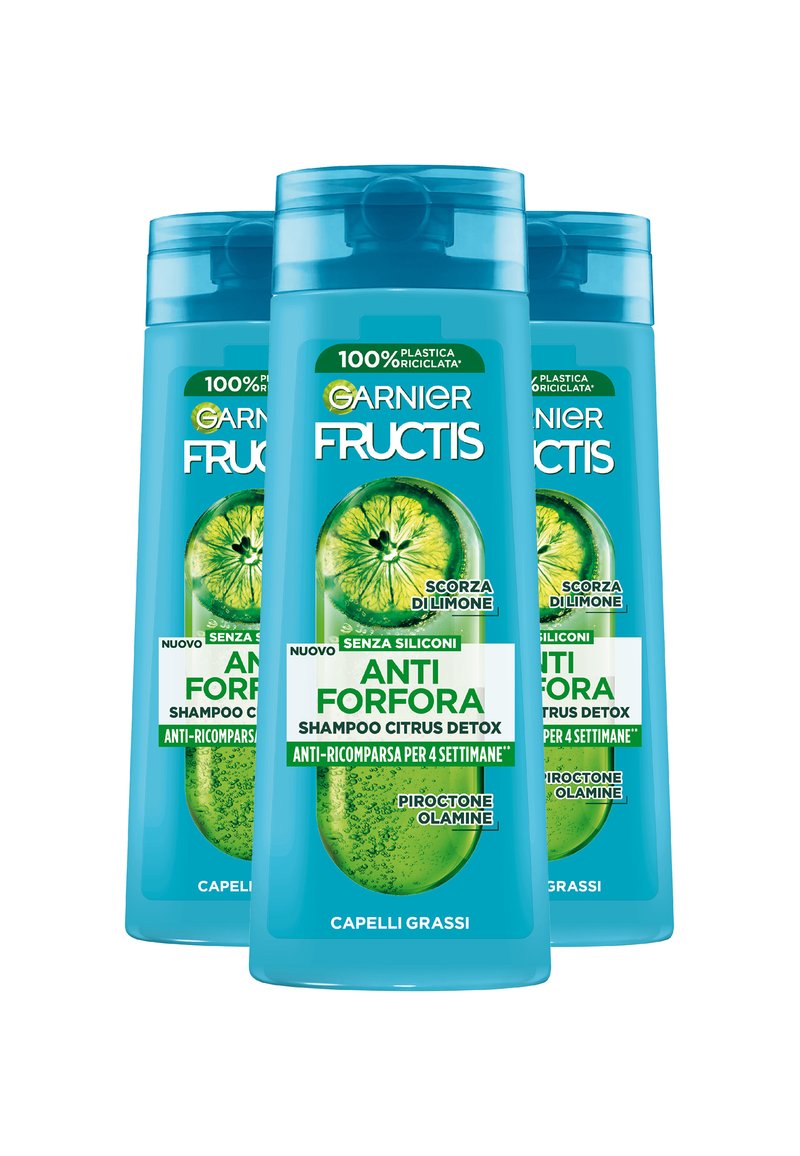 Garnier - FRUCTIS SHAMPOO ANTIFORFORA CITRUS DETOX, IDEALE PER CAPELLI GRASSI, 250 ML - 3 PACK - Shampoo, Ingrandire