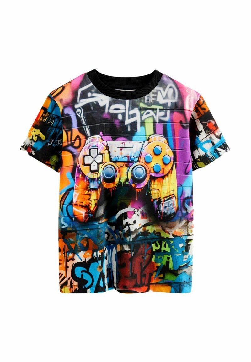 Next ALL OVER SHORT SLEEVE STANDARD - T-shirt print - black graffiti controller