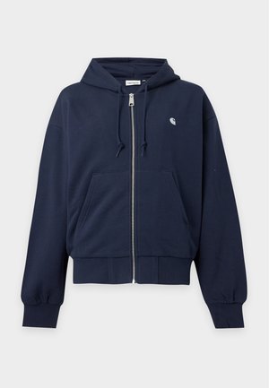 Carhartt WIP, HOODED CASEY - Суитшърт с цип - dark navy/silver-coloured