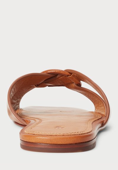 Polo Ralph Lauren LEATHER O-RING SANDAL - Natikači - brown