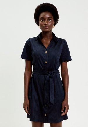 KURZ GESCHNITTENES MIT KRAGEN - Robe chemise - bleu marine