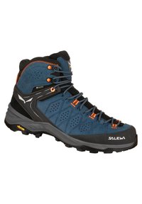 Unselected, dark denim/fluo orange