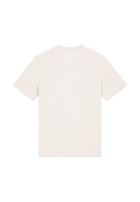 Korte mouw t-shirt in lichtbeige katoen, met een ronde hals en een eenvoudige achterkant zonder zichtbare naden of ontwerpen.