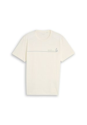 TOM TAILOR, PRINTED T-SHIRT - T-Shirt print - gardenia white